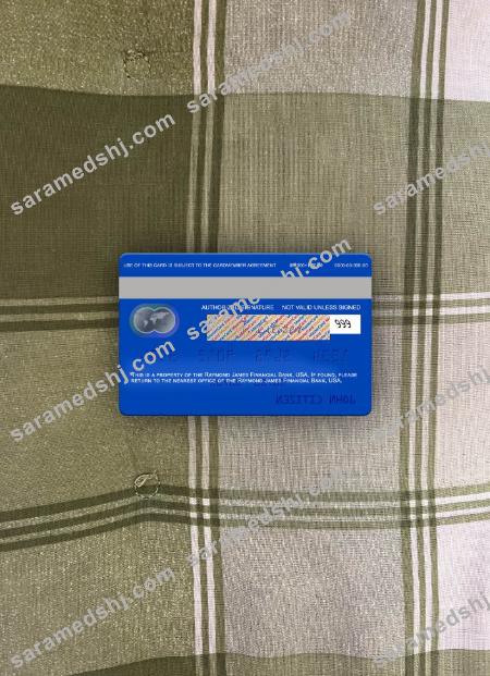 USA Raymond James Financial Bank mastercard photolook back
